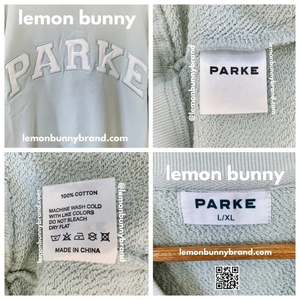 PARKE Heritage Bridal Varsity Mockneck Something Blue + White Size L/XL New NWT - Picture 3 of 14